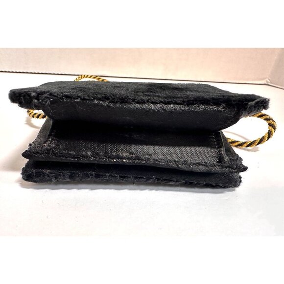 Vintage Embroidered Zardozi  Design Velvet Mini Crossbody Bag Braided‎ Strap - Picture 6 of 16